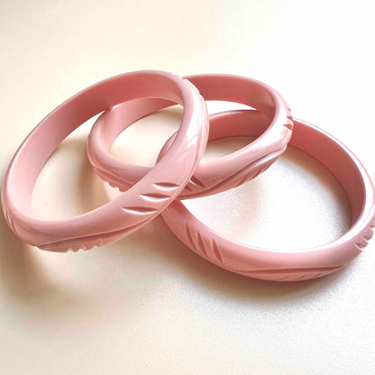 Waves Pink Resin Bangle