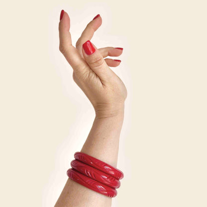 Waves Red Resin Bangle