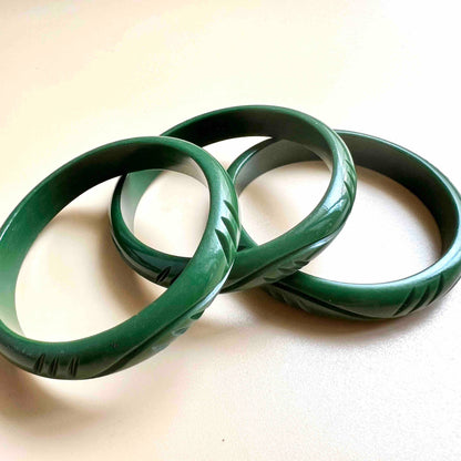 Waves Green Resin Bangle