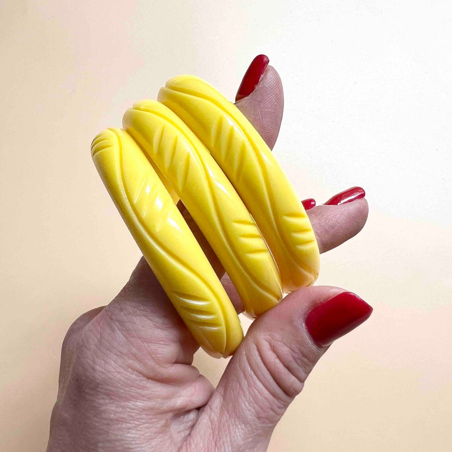 Waves Yellow Resin Bangle