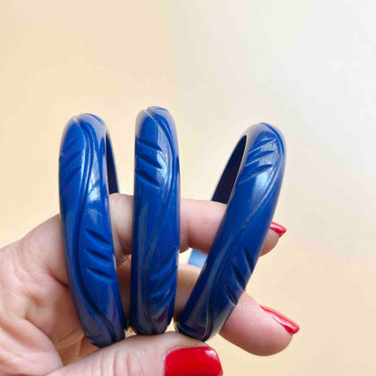 Waves Blue Resin Bangle