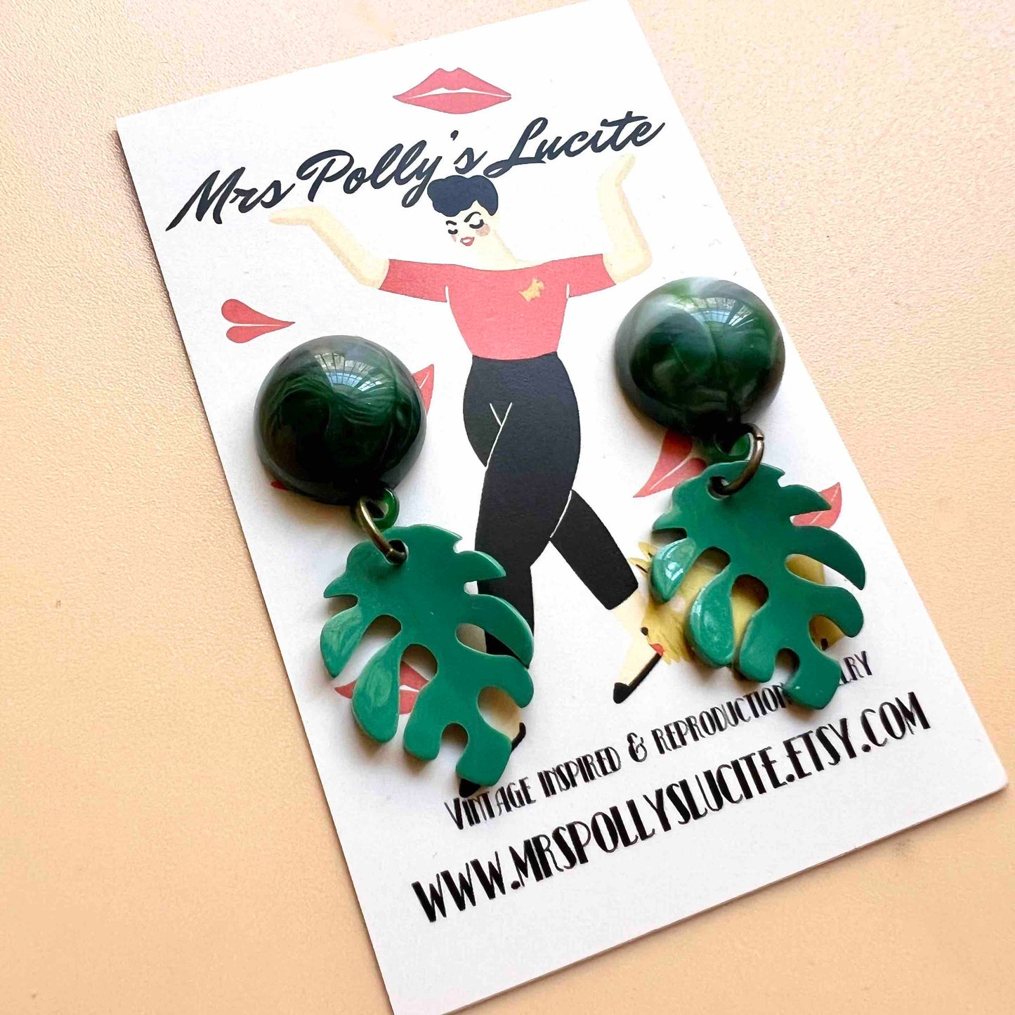 Monstera earrings