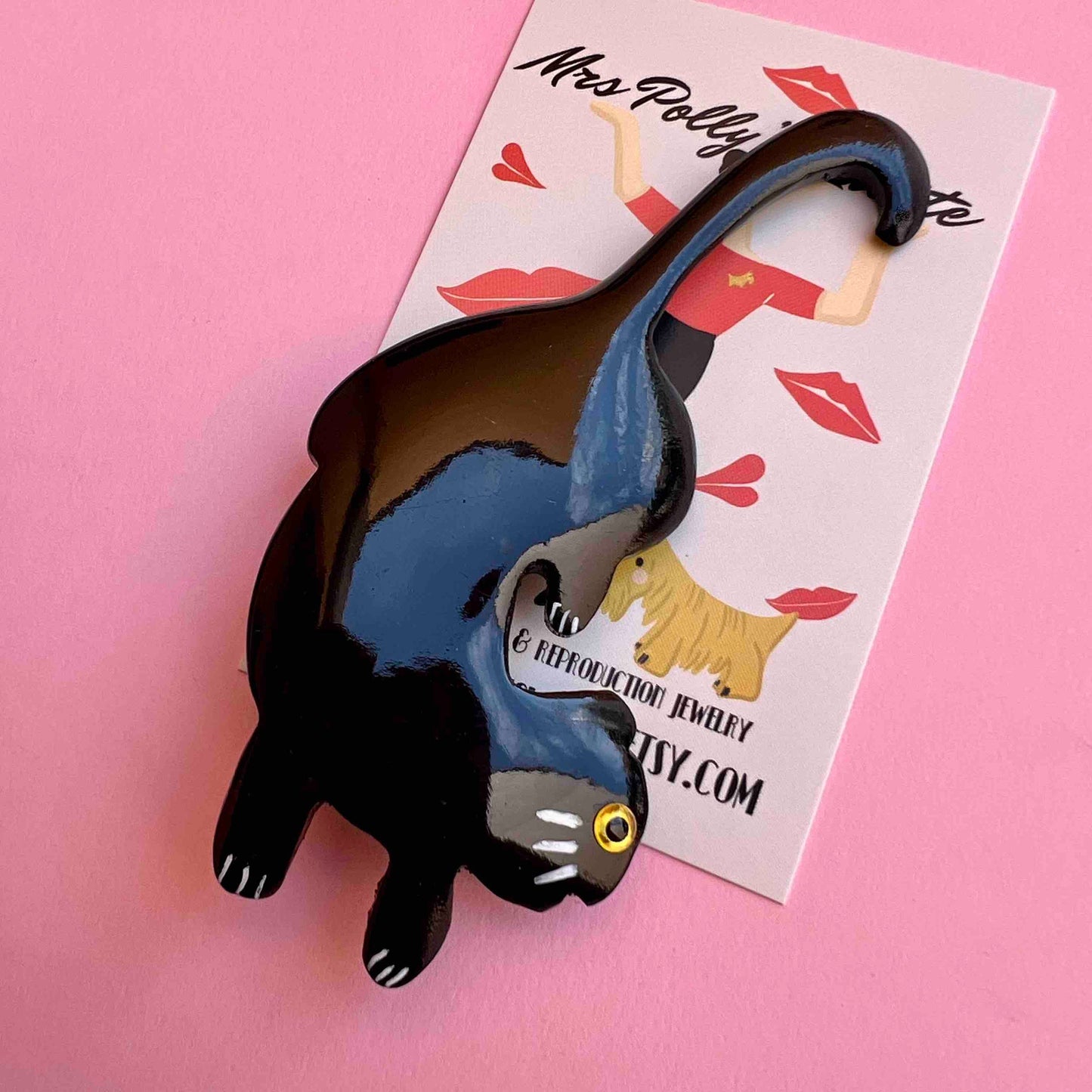 Black Cat Resin Brooch