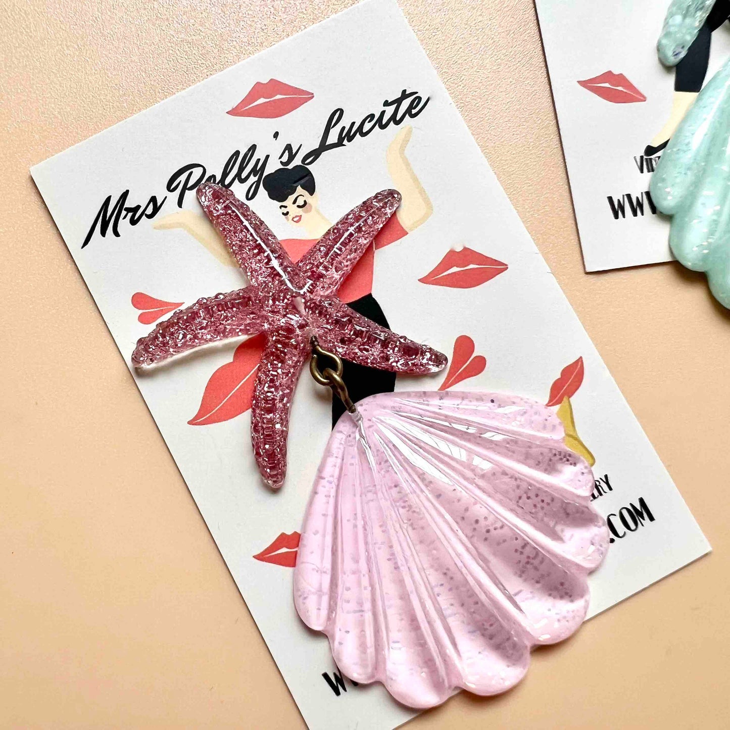 Sparkle Shell & Starfish brooch