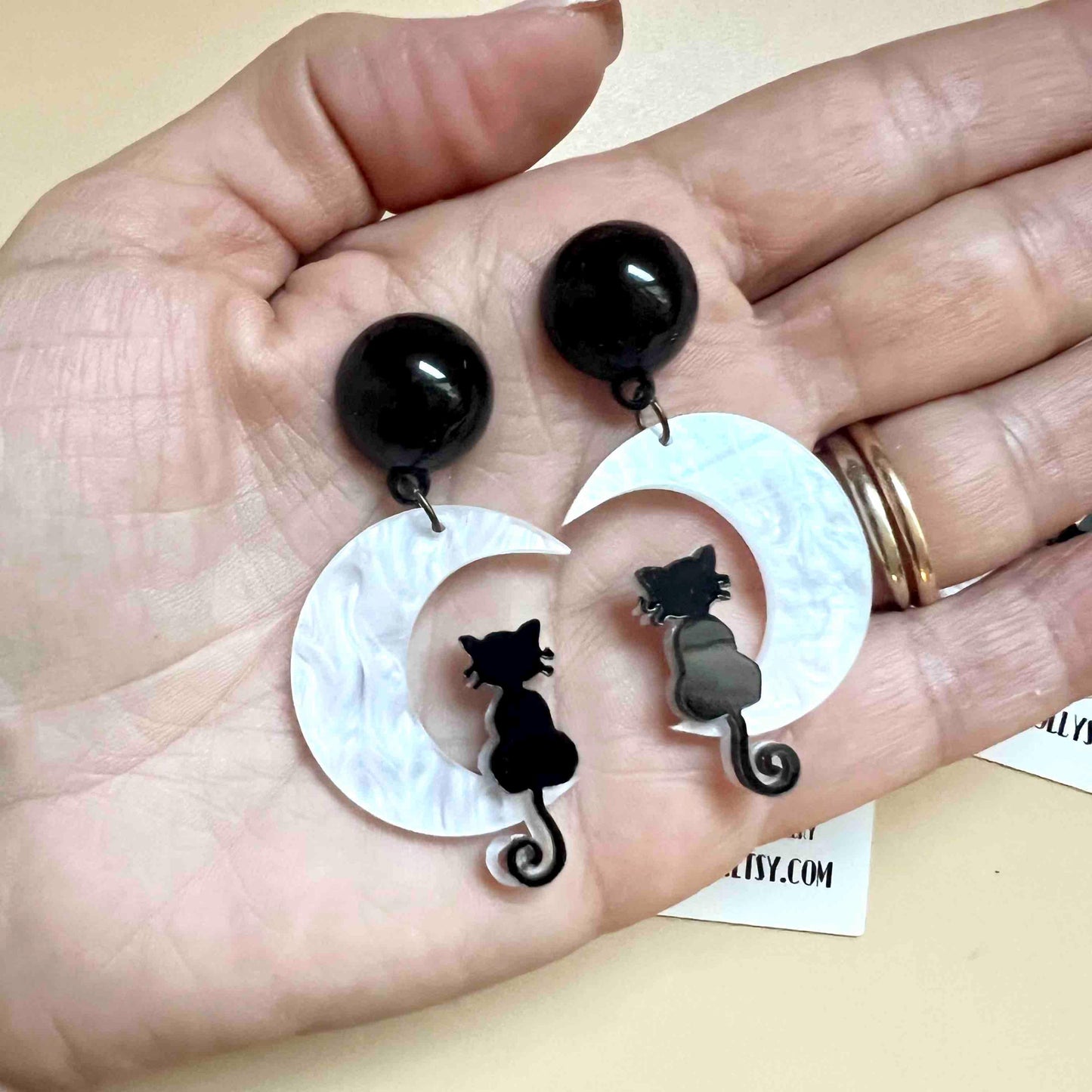 Moon Cat Earrings