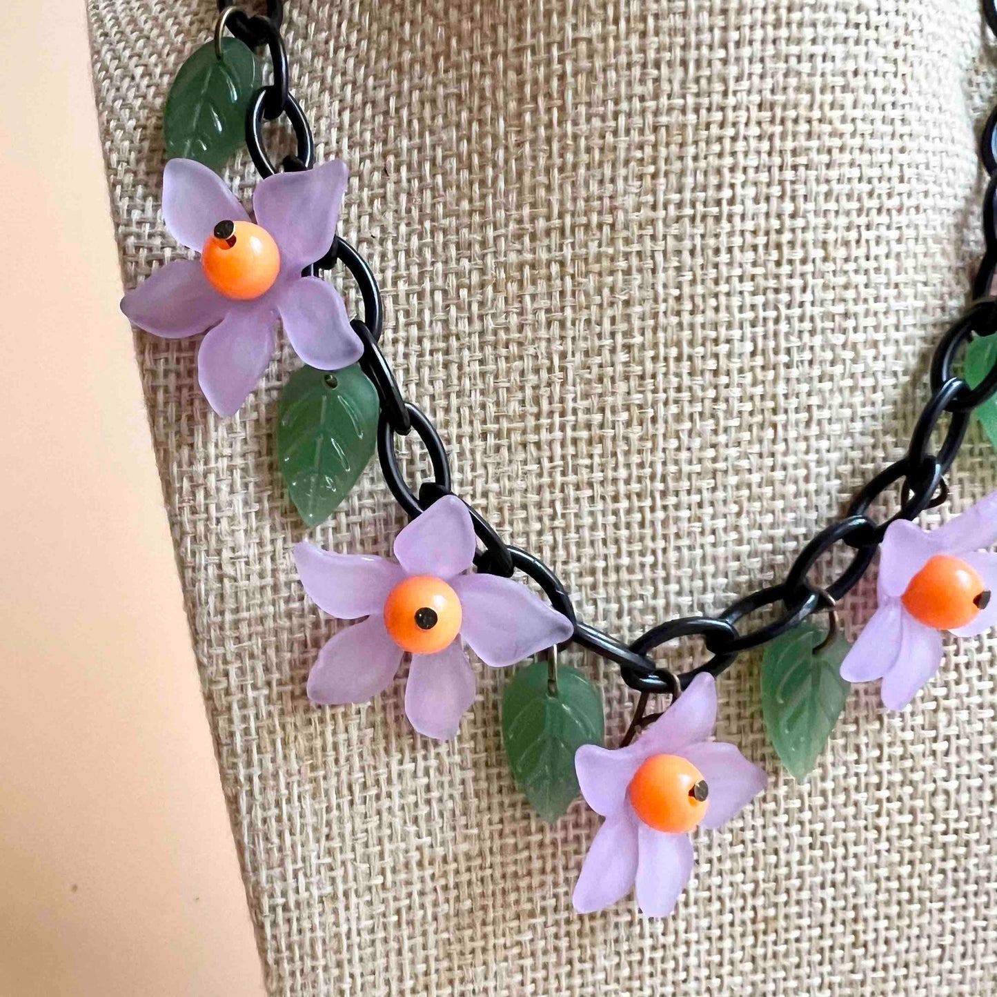 Halloween Floral Resin Necklace with optional Matching Earrings