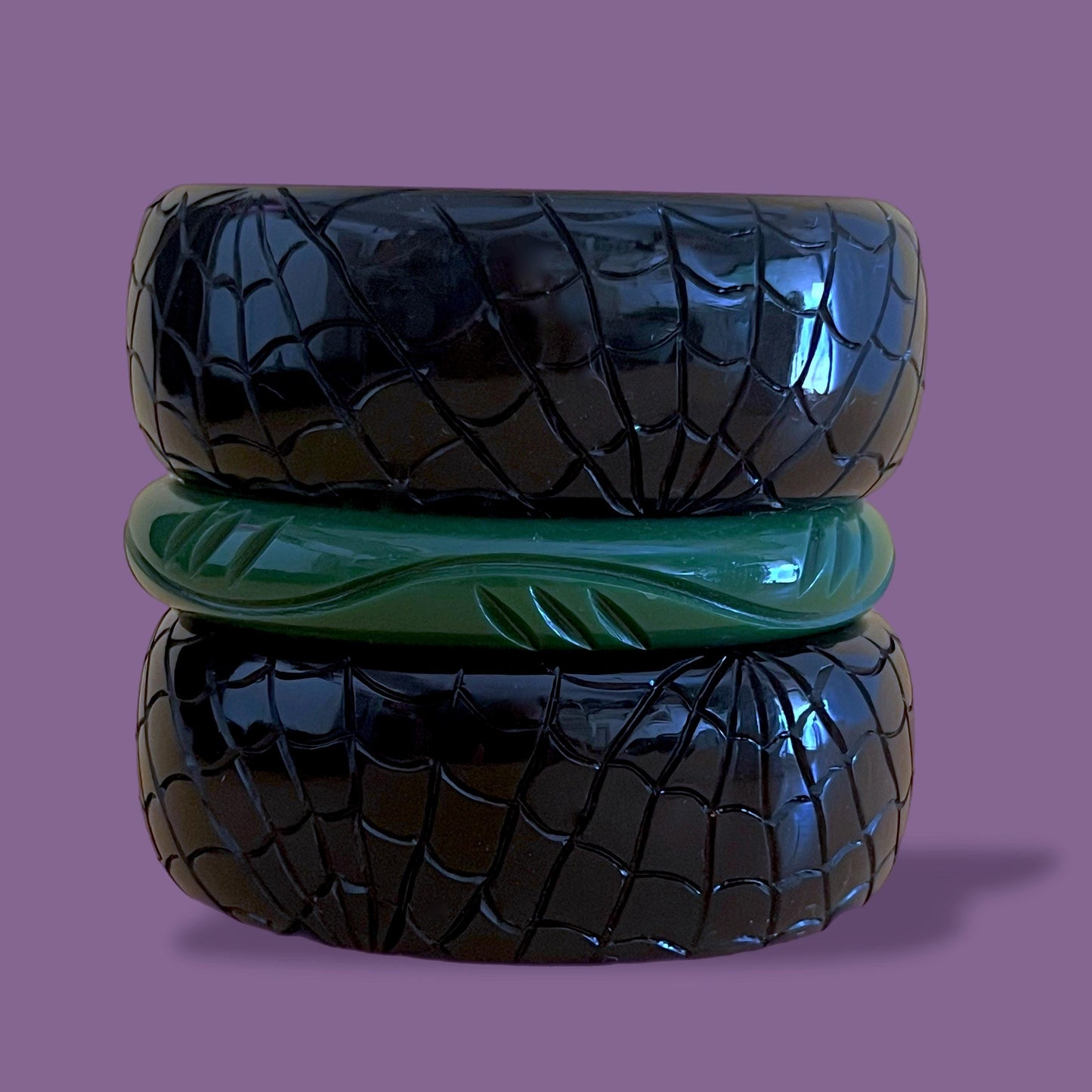 Gothic Spiderweb Resin Bangle,