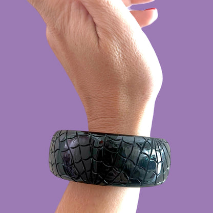 Gothic Spiderweb Resin Bangle,