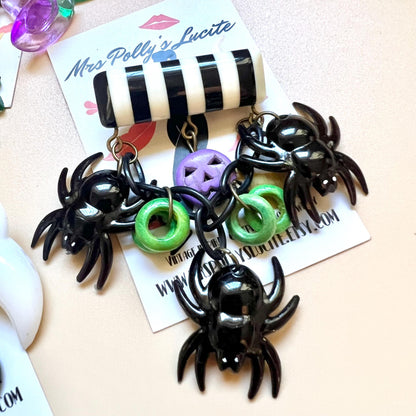 Striped Halloween brooch