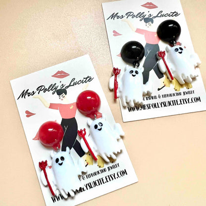 Ghost Devil resin Earrings