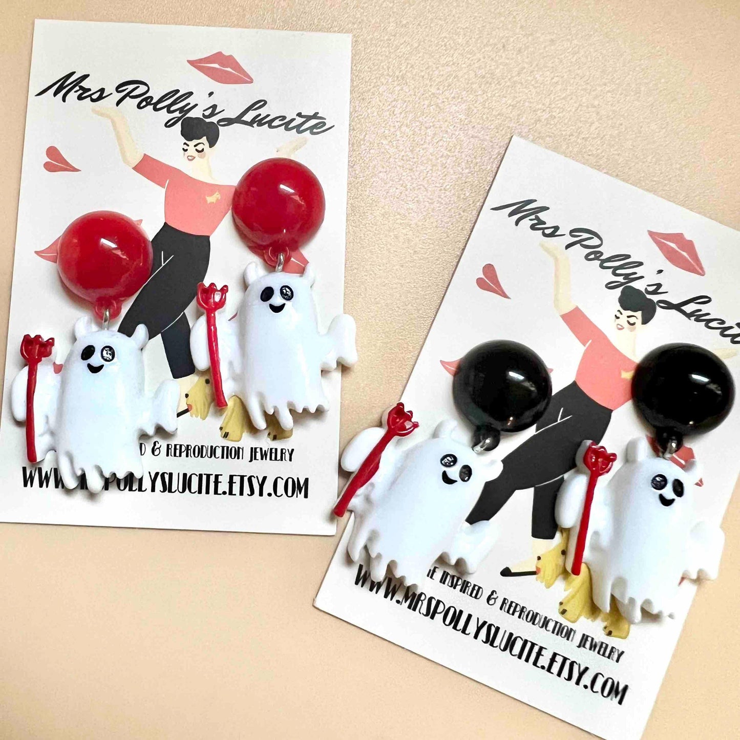 Ghost Devil resin Earrings