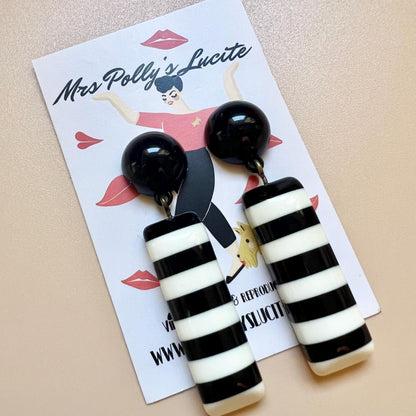 Striped dangle earrings