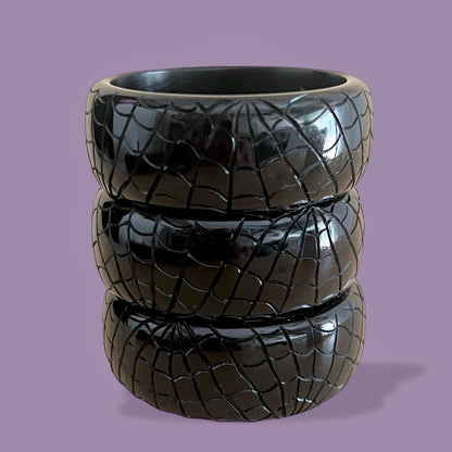 Gothic Spiderweb Resin Bangle,