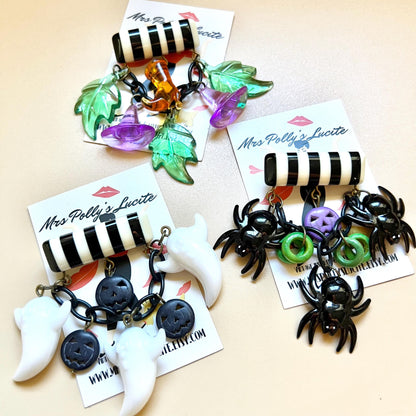 Striped Halloween brooch