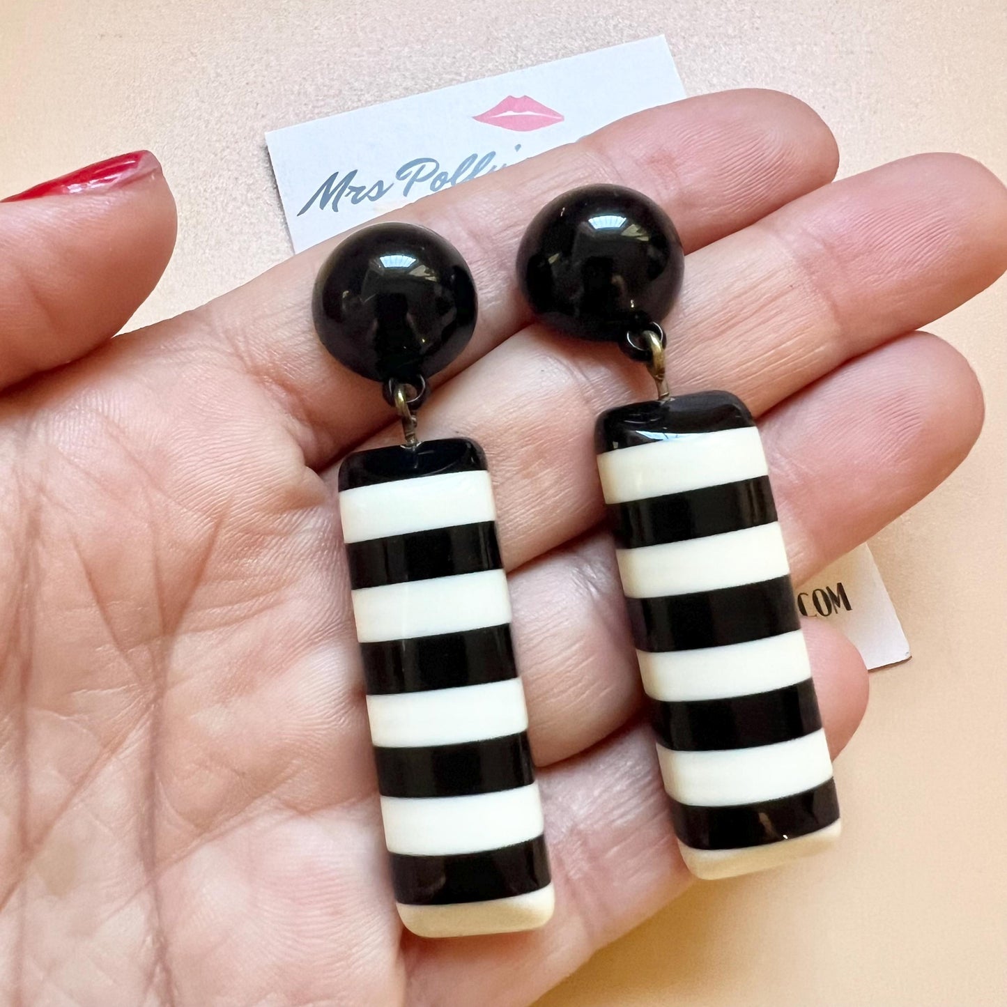 Striped dangle earrings