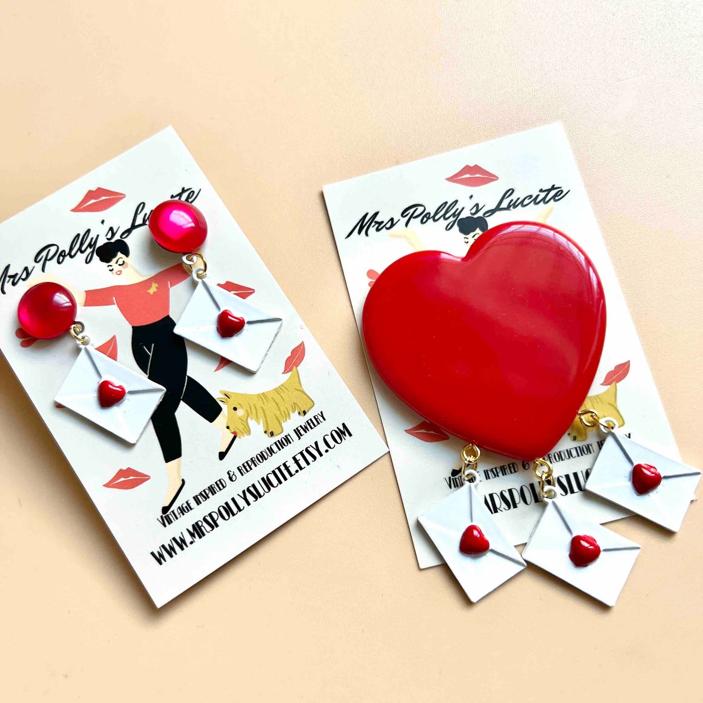 Love Postcard Valentine's earrings